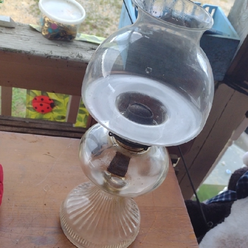 Eagle Glass Oil Lamp